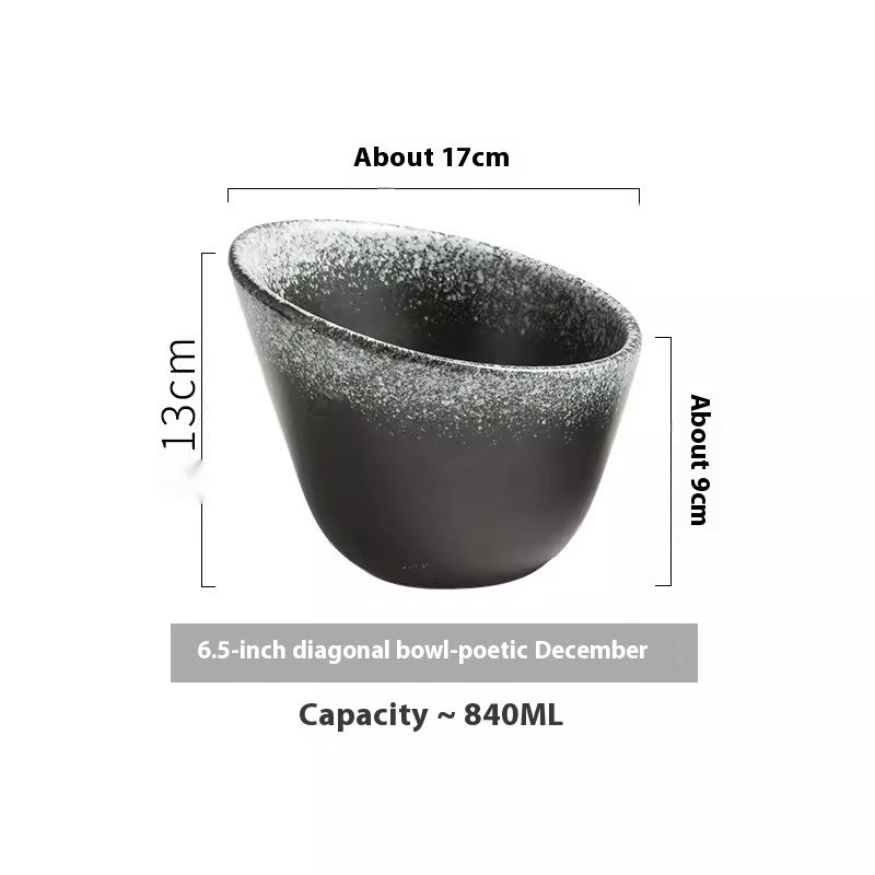 Household Salad Fruit Retro Creative Ceramic Oblique Bowl - Hearth & Lume
