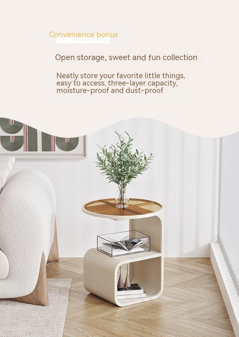 Simple Modern Round Tempered Glass Sofa Side Table - Hearth & Lume