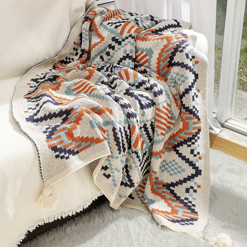 Bohemian Style Sofa Blanket Bay Window Knitted - Hearth & Lume