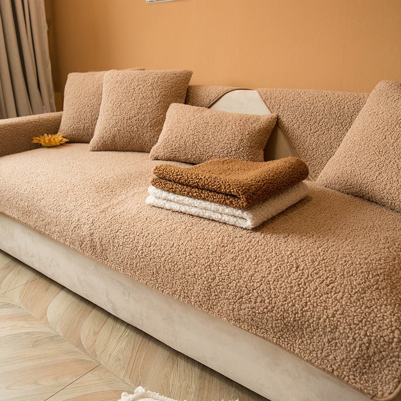 All - season Thickened Fabric Plush Sofa Cover - Hearth & Lume