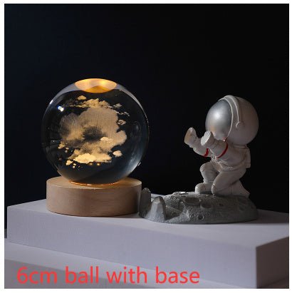 3D Crystal Ball Night Light Solar System Cosmic Theme LED Decoration Light - Hearth & Lume