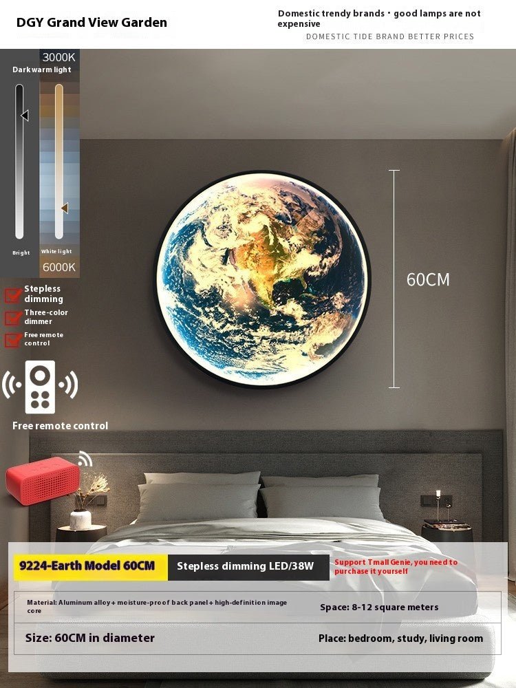 Grand View Garden Earth Wall Lamp Modern Minimalist Creative - Hearth & Lume
