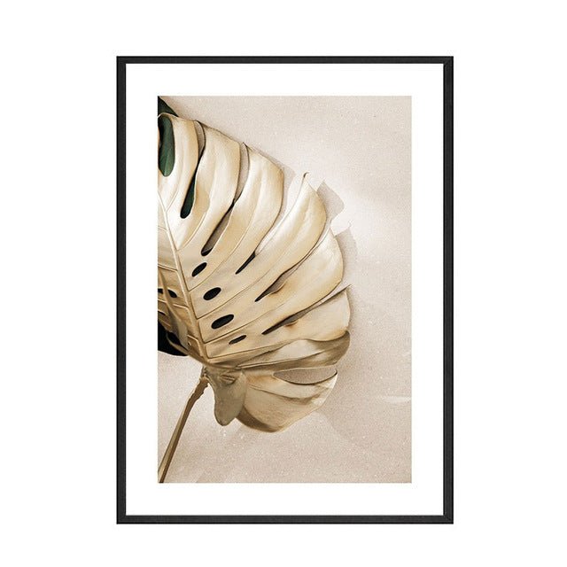 Green And Gold Leaves Nature Poster And Living Room Decor Printed Wall - Hearth & Lume