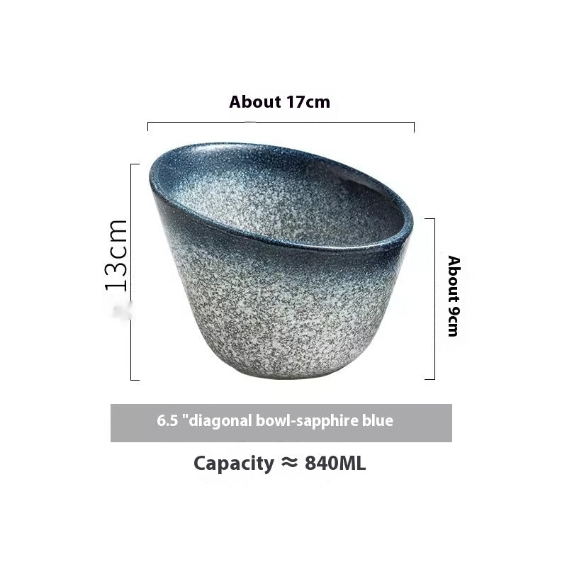 Household Salad Fruit Retro Creative Ceramic Oblique Bowl - Hearth & Lume
