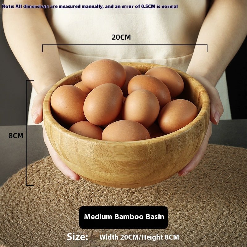Wooden Dough Basin Thick Bamboo Bowl - Hearth & Lume