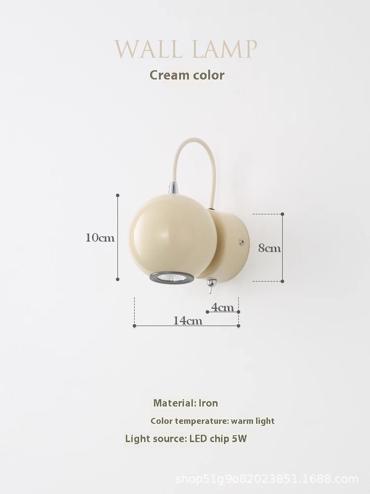 Cream Style Bedroom Wall Lamp Bedside Magnetic Suction Lamp - Hearth & Lume
