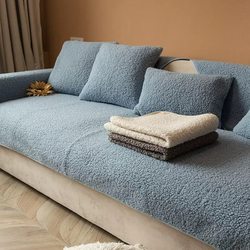 All - season Thickened Fabric Plush Sofa Cover - Hearth & Lume