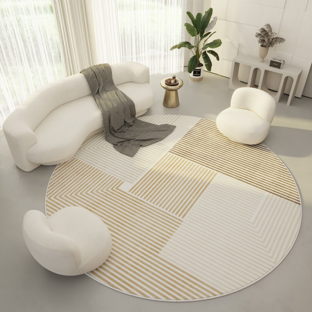 Round Living Room Carpet Ring Velvet Modern Simple Cream Color Porch Bedroom - Hearth & Lume