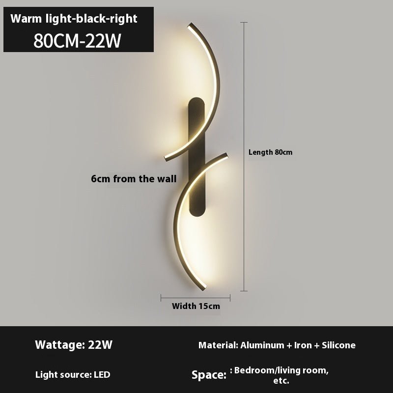 Minimalist Creative Line Wall Lamp Living Room Bedroom Bedside Lamp - Hearth & Lume