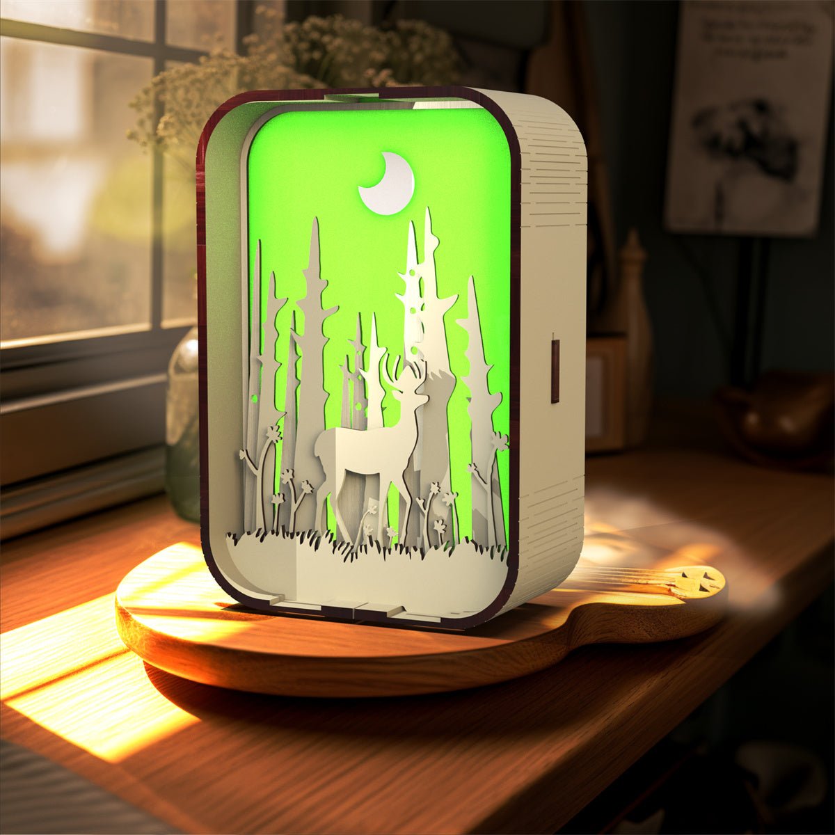 Woodcarving Light Creative Gift Minimalist Bedside Night Light - Hearth & Lume