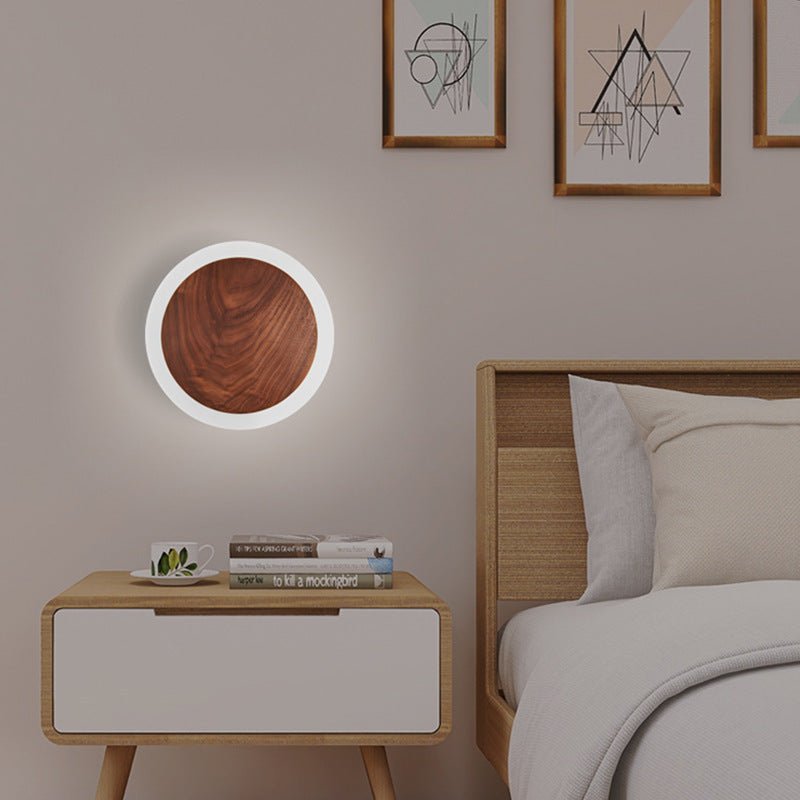 Bedroom Bedside Walnut Wall Lamp Nordic Modern - Hearth & Lume