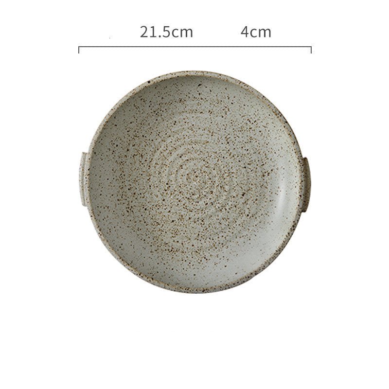 Japanese Binaural Plate Handmade Stoneware Cutlery Set - Hearth & Lume