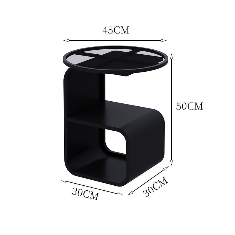 Simple Modern Round Tempered Glass Sofa Side Table - Hearth & Lume