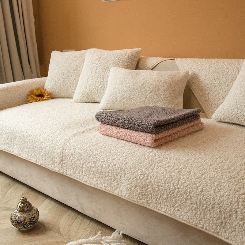 All - season Thickened Fabric Plush Sofa Cover - Hearth & Lume