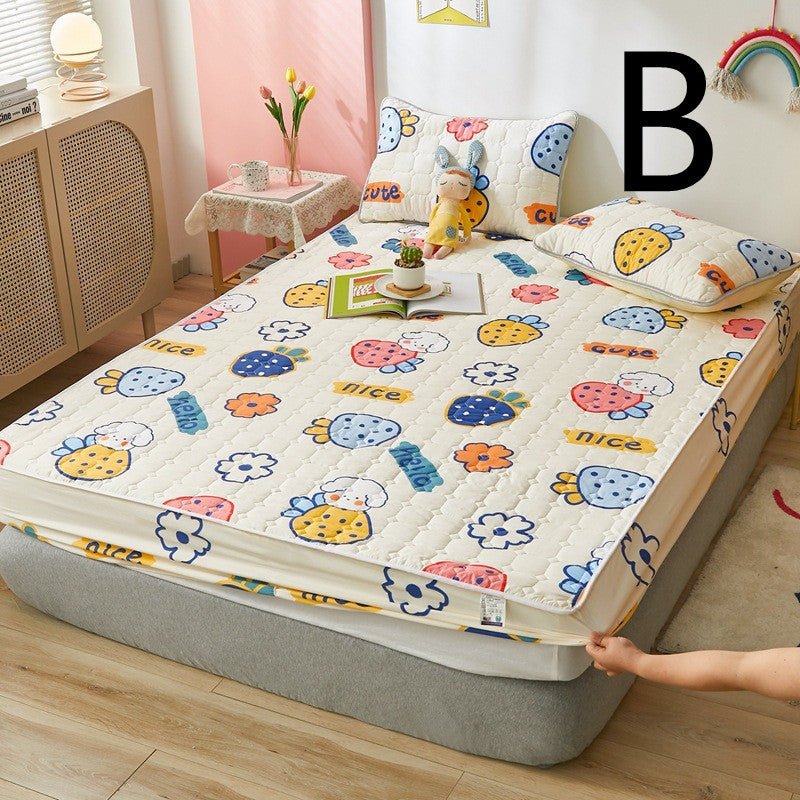 Padded Bed Sheet One - piece Waterproof Padded Non - slip Fixed Mattress Protector - Hearth & Lume