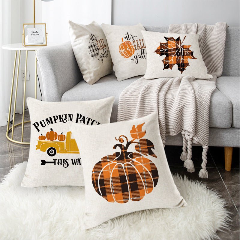 Thanksgiving Easter Linen Short Plush Sofa Cushion Pillow - Hearth & Lume