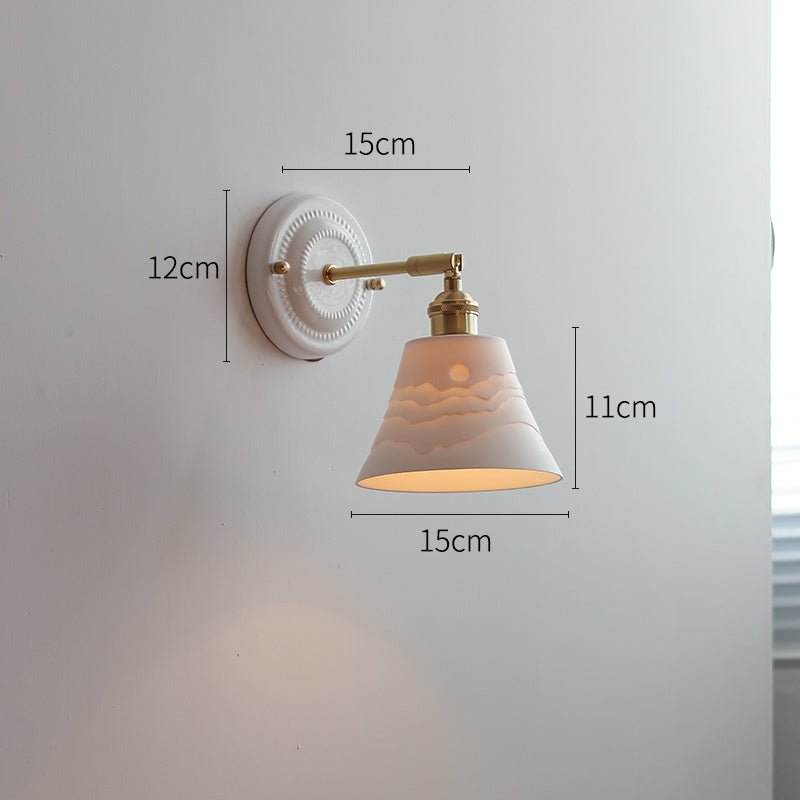 Ceramic Nordic Bedroom Bedside Full Copper Wall Lamp - Hearth & Lume