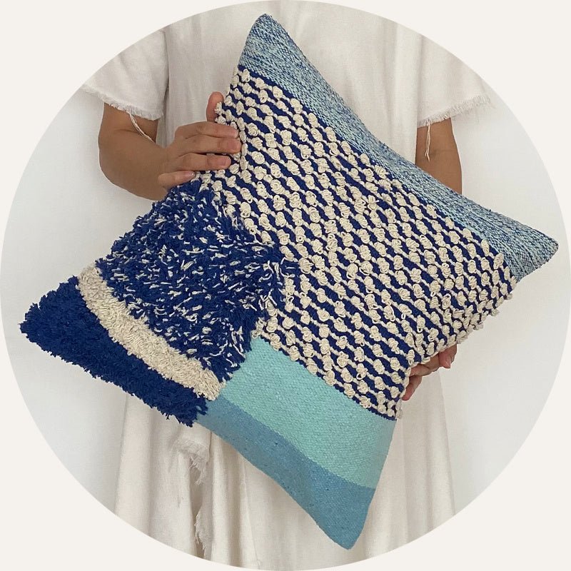 Handwoven Throw Pillow Cover With Tassel Beige Retro - Hearth & Lume