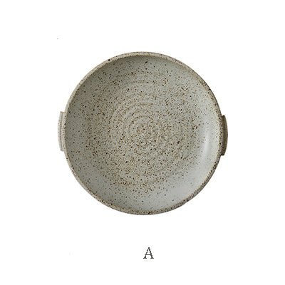 Japanese Binaural Plate Handmade Stoneware Cutlery Set - Hearth & Lume