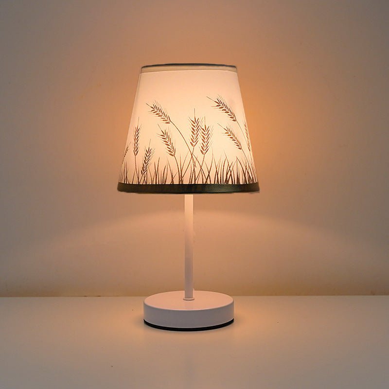Solid Wood Fabric Iron Lamp Bedroom Bedside Lamp - Hearth & Lume