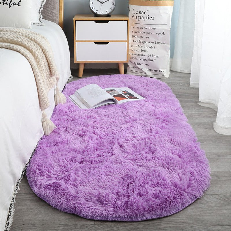 Oval Bedside Silk Wool Bedroom Sofa And Coffee Table Mat - Hearth & Lume