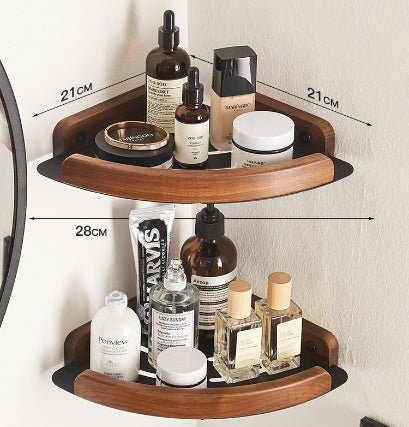 Solid Wood Towel Rack Perforation - free Bathroom Shelving - Hearth & Lume