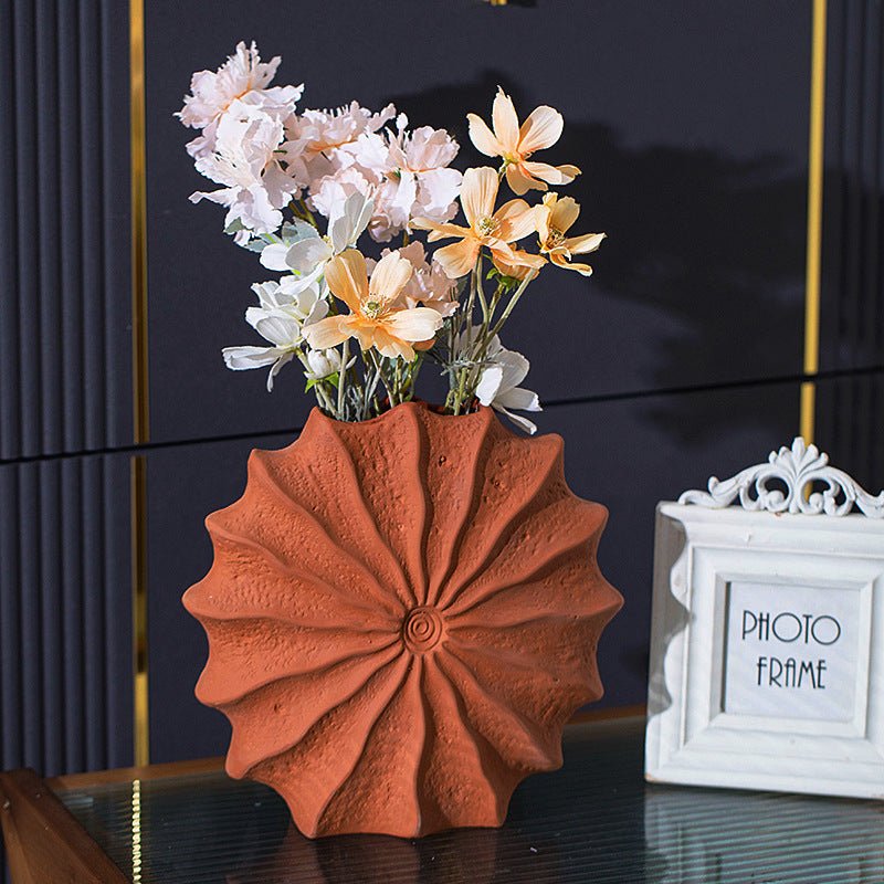 Red Pottery Vase Ceramic Ornaments Hydroponic Flower Dryer Home Decoration - Hearth & Lume