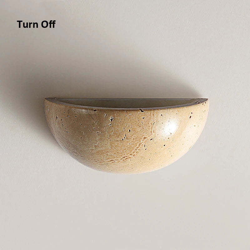 Retro Yellow Cave Stone Semicircle Corridor Wall Lamp - Hearth & Lume