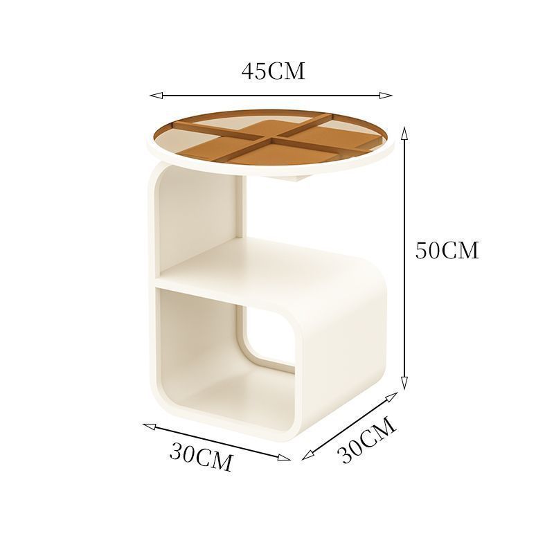 Simple Modern Round Tempered Glass Sofa Side Table - Hearth & Lume
