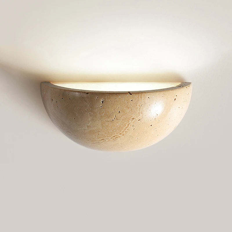 Retro Yellow Cave Stone Semicircle Corridor Wall Lamp - Hearth & Lume