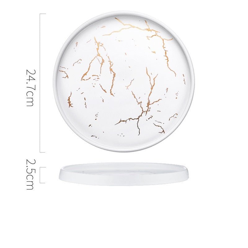 Nordic Style Marble Plate Household Ceramic Dish - Hearth & Lume