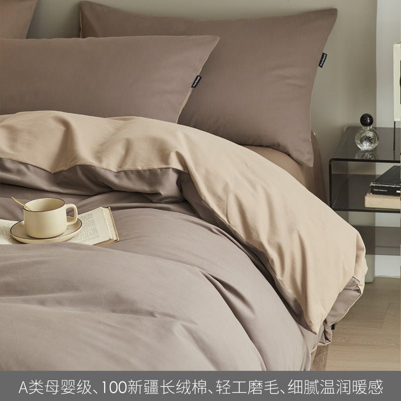 High - end Thickening Brushed Cotton Four - piece Cotton Set - Hearth & Lume