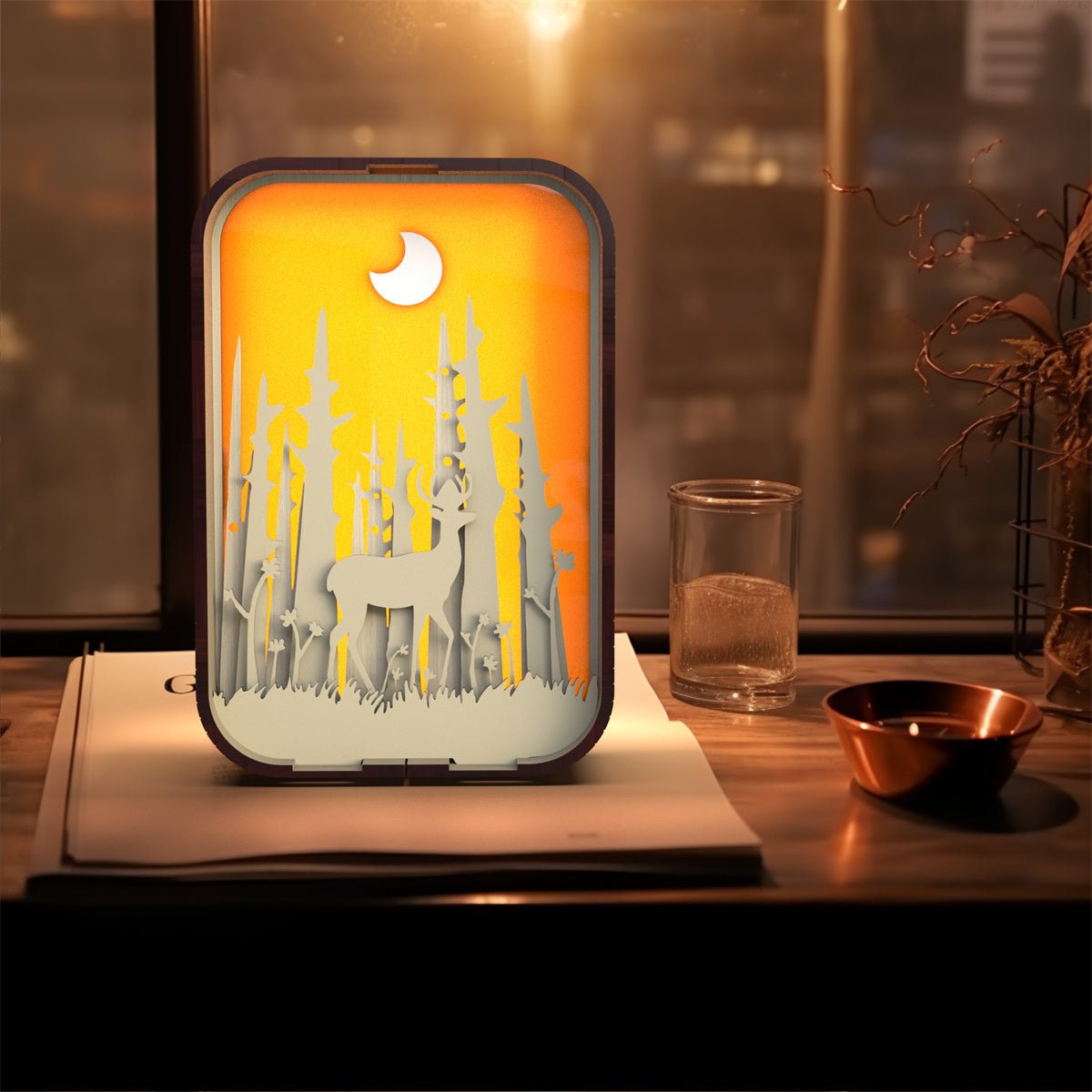 Woodcarving Light Creative Gift Minimalist Bedside Night Light - Hearth & Lume