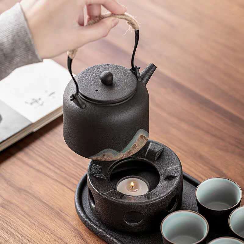 Japanese Style Warm Tea Stove Pot Ceramic Tea Set - Hearth & Lume