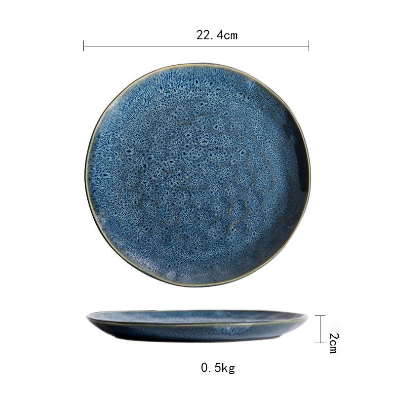 Ceramic Plate Flat Plate Creative Dish Plate Japanese Vintage Tableware - Hearth & Lume