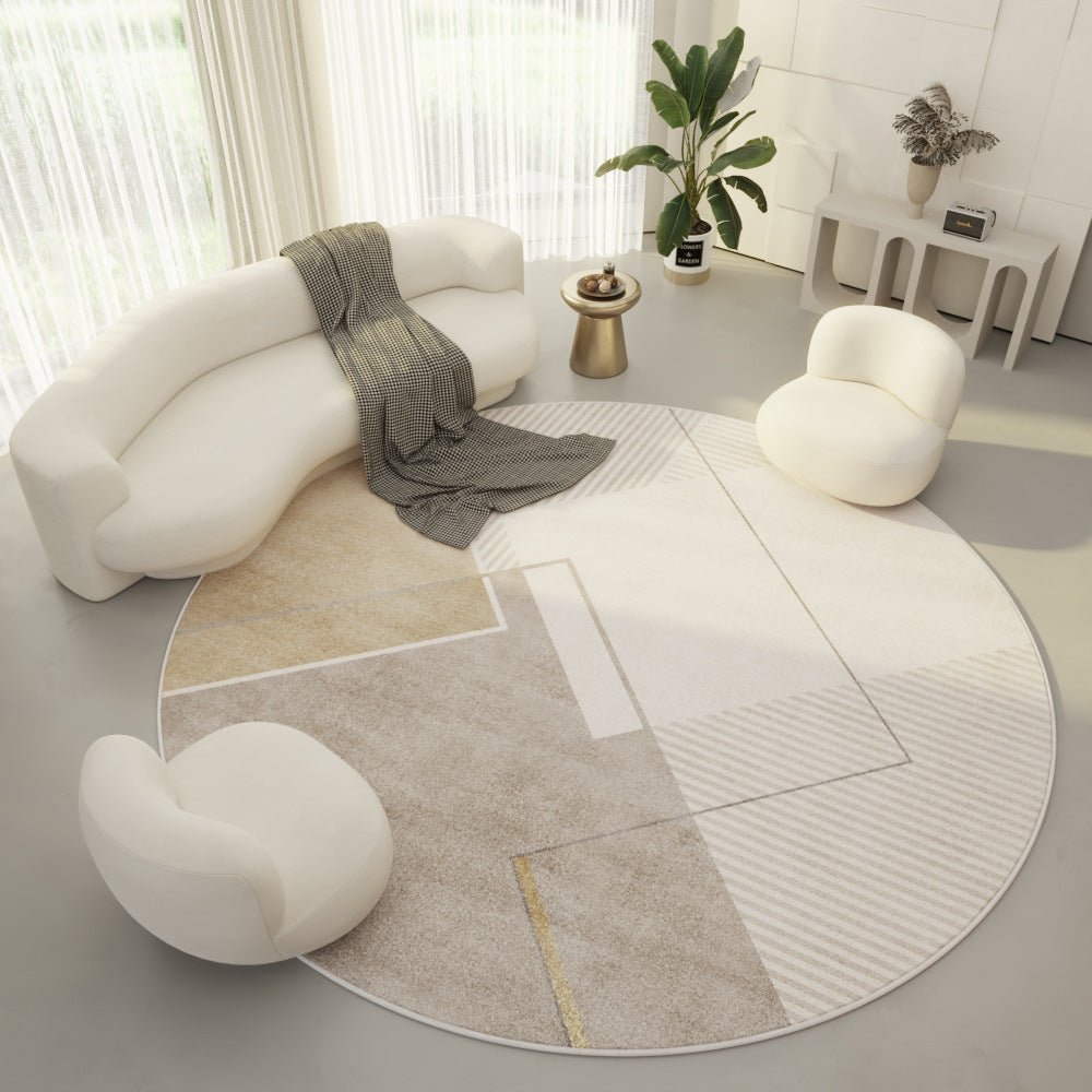 Round Living Room Carpet Ring Velvet Modern Simple Cream Color Porch Bedroom - Hearth & Lume