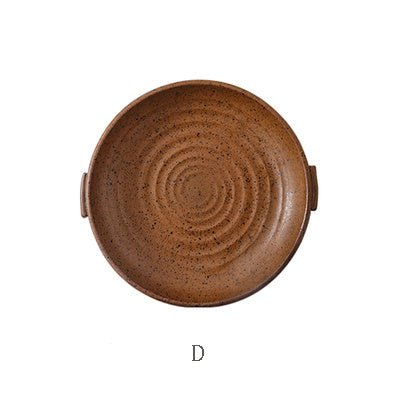 Japanese Binaural Plate Handmade Stoneware Cutlery Set - Hearth & Lume