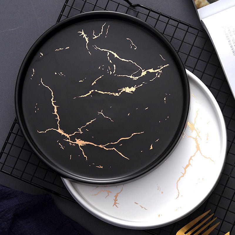 Nordic Style Marble Plate Household Ceramic Dish - Hearth & Lume