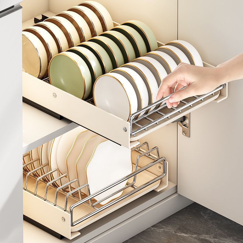 Kitchen Household Bowl Plate Plate Storage Rack Cabinet Built - in Drawer Draining Basket Bowl Rack - Hearth & Lume
