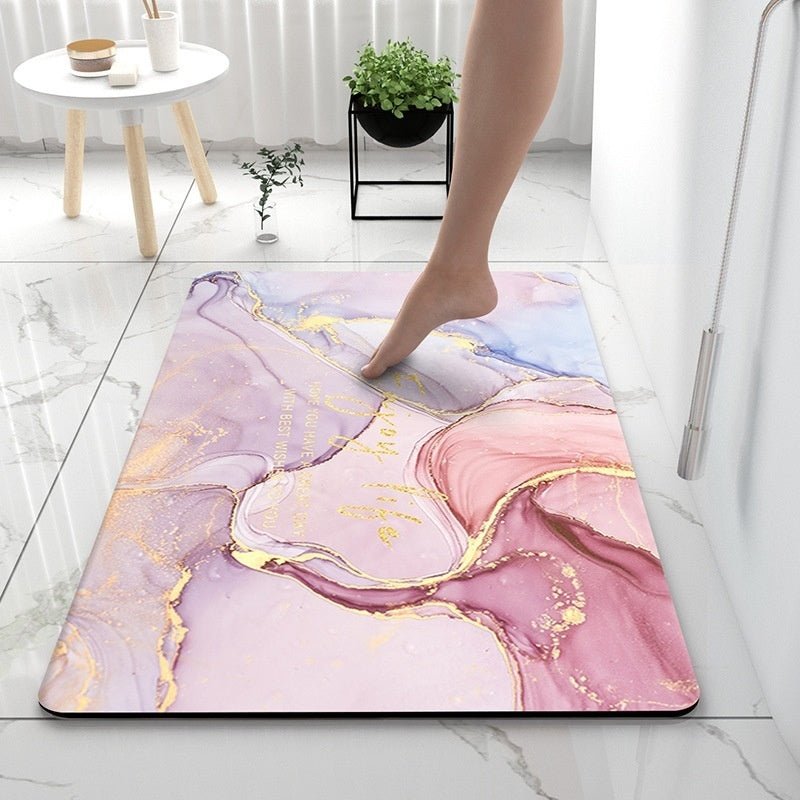 Bathroom Diatom Mud Absorbent Pad Household Marbling Washable - Hearth & Lume
