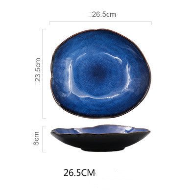 Western Dishes Household Ceramic Irregular Flat Plates - Hearth & Lume