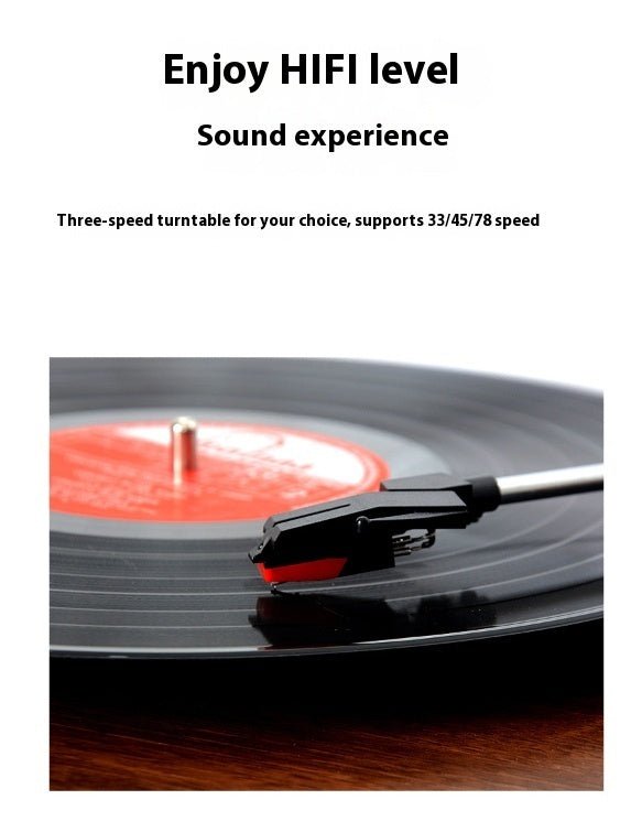 Vinyl Record Player Retro Bluetooth Audio Integrated Old - fashioned Phonograph - Hearth & Lume