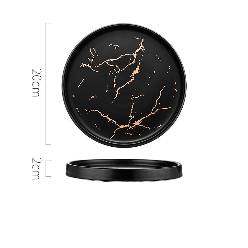 Nordic Style Marble Plate Household Ceramic Dish - Hearth & Lume