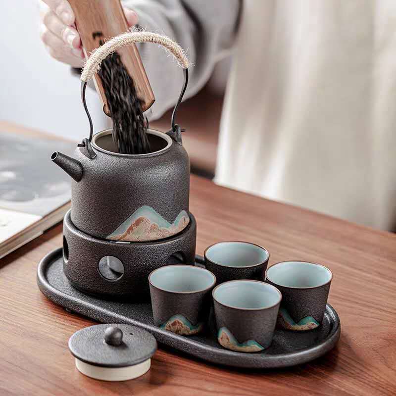 Japanese Style Warm Tea Stove Pot Ceramic Tea Set - Hearth & Lume