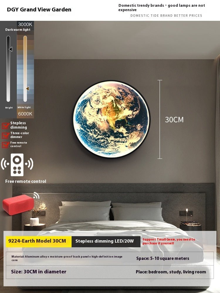 Grand View Garden Earth Wall Lamp Modern Minimalist Creative - Hearth & Lume