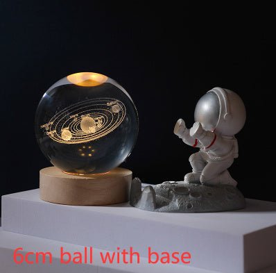 3D Crystal Ball Night Light Solar System Cosmic Theme LED Decoration Light - Hearth & Lume