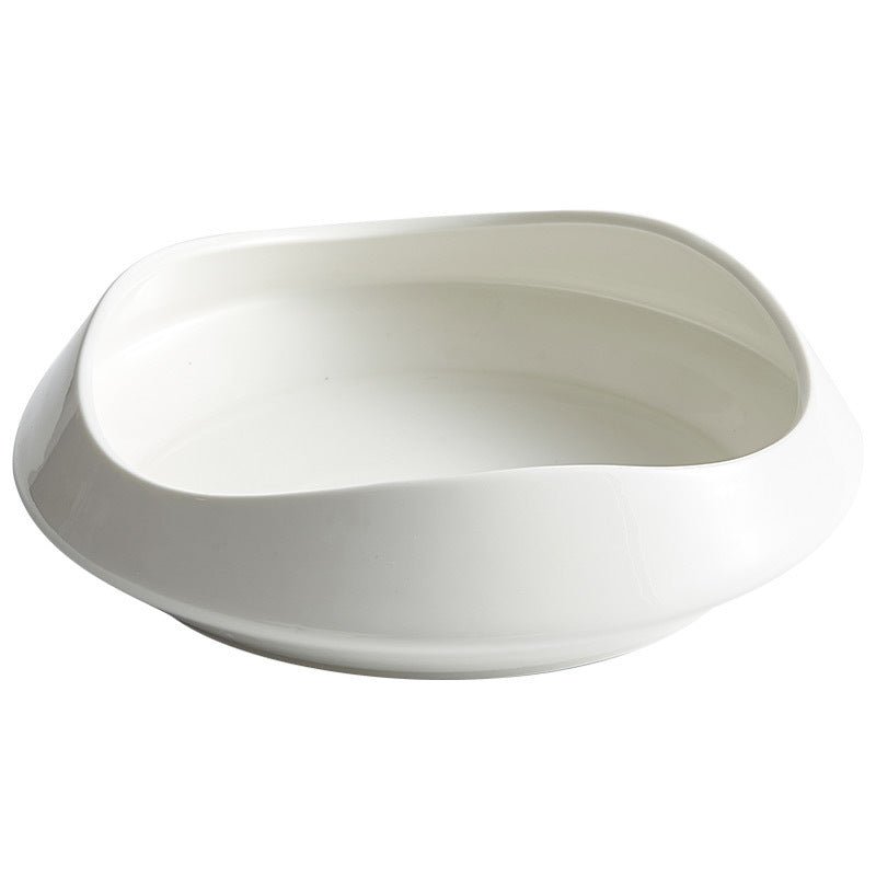 White Porcelain Tableware Guanshan Plate Household Ceramic Dishes - Hearth & Lume