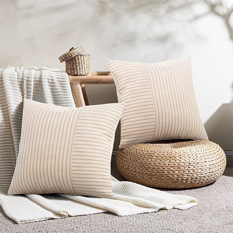 Modern Decorative Striped Canvas Pillow Cover Home Home Sofa Bedroom Cushion - Hearth & Lume