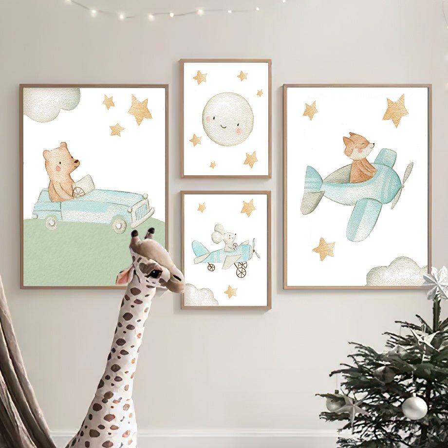 Children's Room Wall Decor Art Canvas Painting Scandinavian Poster - Hearth & Lume
