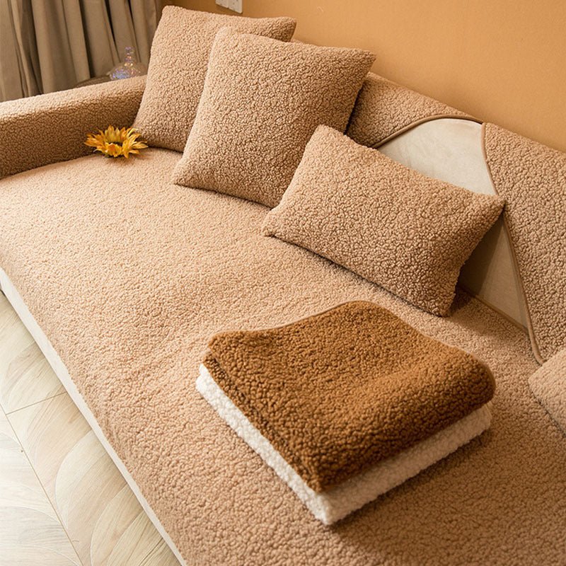 All - season Thickened Fabric Plush Sofa Cover - Hearth & Lume